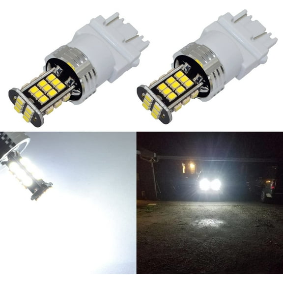Alla Lighting Bright 1000 Lumens 3156 3056 3157 3057 T25 LED Bulb High Power 30-SMD 6000K White LED Bulbs for Back-Up Reverse/Turn Signal Lights Blinker/Brake Lights Stop Light Tail/DRL Light Lamp
