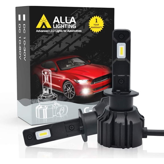 Alla Lighting C-HR Vision H3 LED Fog Lights Replacement Bulbs Xtreme Super Bright Upgrade OEM Halogen Lamps, 6000K Xenon White