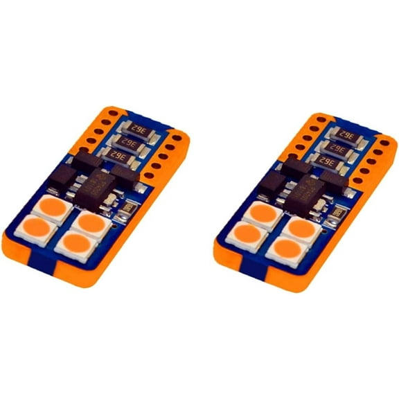 Alla Lighting CAN-BUS Error Free Super Bright T10 Wedge 194 168 2825 175 W5W LED Bulbs - High Power 3030 SMD LED Light Bulbs Lamp Replacement (Amber Yellow)