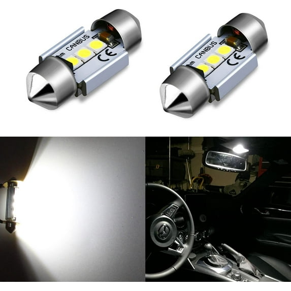 Alla Lighting CANBUS Error Free 31mm (1.25") Super White High Power 3030 SMD DE3175 DE3021 DE3022 3175 LED Bulbs for Interior Lights Festoon Map Lights,Dome Lights,License Plate Lights Lamp