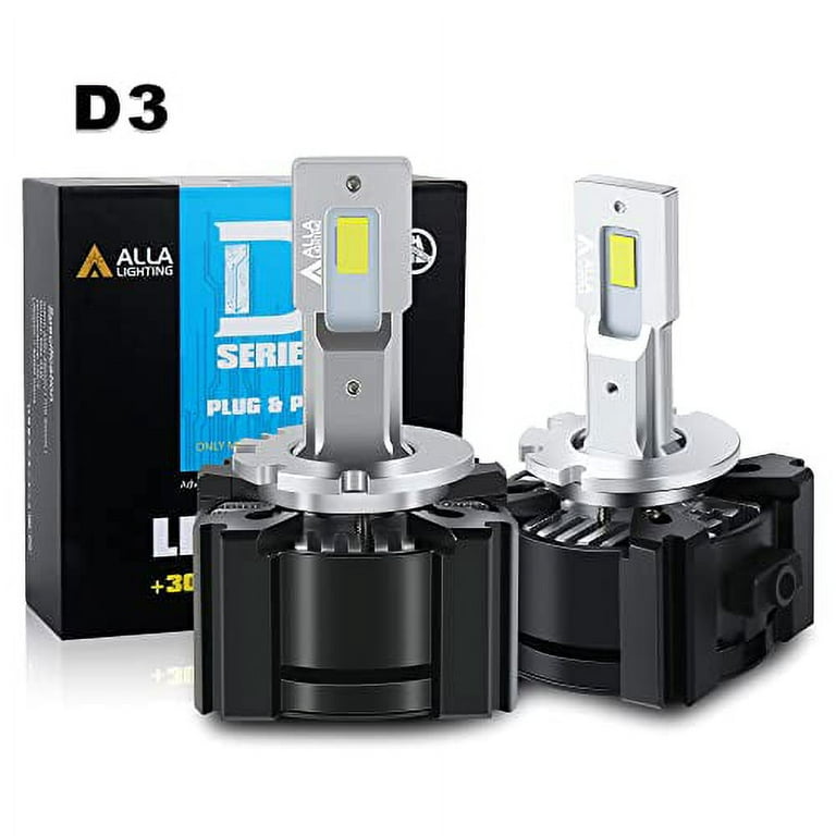 Alla Lighting CANBus D3R D3S LED Headlights Bulbs, Newest 90W 1:1  Plug-n-Play Easy Installation Change HID Conversion Kits Headlamps, 12000  Lumens