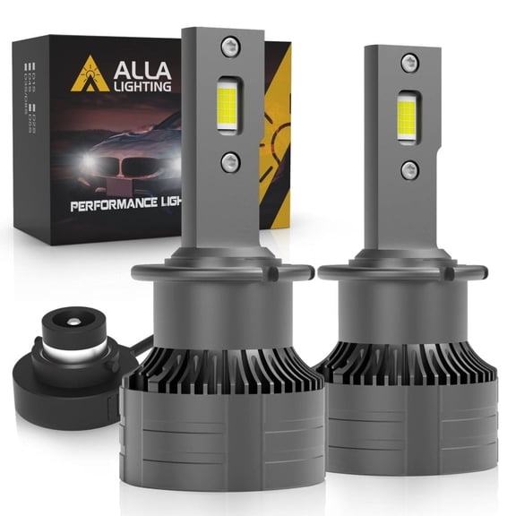 Alla Lighting CANBus D3R D3S LED Headlights Bulbs, Newest 90W 1:1 Plug-n-Play Easy Installation Change HID Conversion Kits Headlamps, 12000 Lumens 6000K-6500K Xenon White (D3S/D3R/D3C)