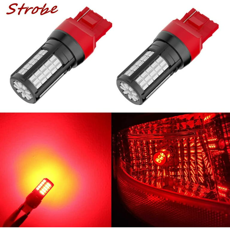 Alla Lighting Customized 4014 84-SMD T20 Wedge W21/5W 7443 Strobe Brake  Lights LED Flashing Stop Bulbs, Red 7443LL 7515 78661 Tail Lights  (Taillights) Replacement Fits select: 2021-2022 TOYOTA RAV4 