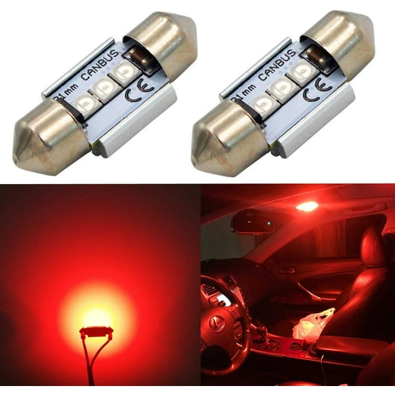 Alla Lighting DE3022 DE3175 LED Bulbs Super Bright 31mm CAN-BUS Festoon DE3021 3175 6428 3030 SMD Cars Trucks LED Interior Lights Dome Lights Map Light Trunk Light Step Light Courtesy Light, Pure Red