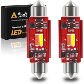 Alla Lighting Dual Color 578 212-2 LED Festoon Bulbs, White/Red Switchback 41MM 211-2 214-2 CAN-bus Map, Dome, Door, Trunk, Stepwell Courtesy Lights