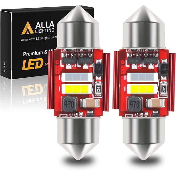 Alla Lighting Dual Color DE3175 DE3021 LED Festoon Bulbs, White/Blue Switchback CAN-bus 31MM Interior Map, Dome, Door, Trunk, Glove Box Lights