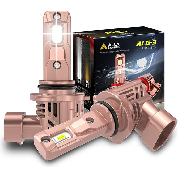 Alla Lighting Extreme Super Bright HB4 9006 LED Headlights Bulbs, 6000K~6500K Xenon White, 1:1 Design Low Beam Conversion Kits Headlamps, or Fog Lights Lamps Replacement
