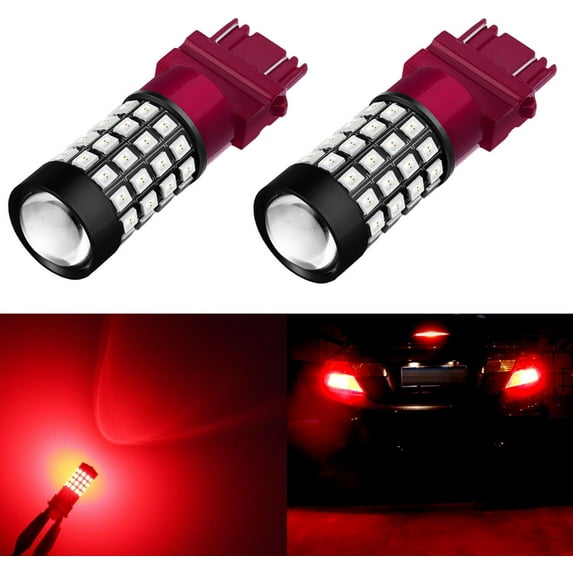 Alla Lighting Extremely Super Bright 3157 3156 3057 3056 T25 LED Bulb Pure Red High Power 2835 51-SMD LED Lights Bulbs for Replacing Turn signal Blinker Brake Stop Tail Light Lamps Replacement