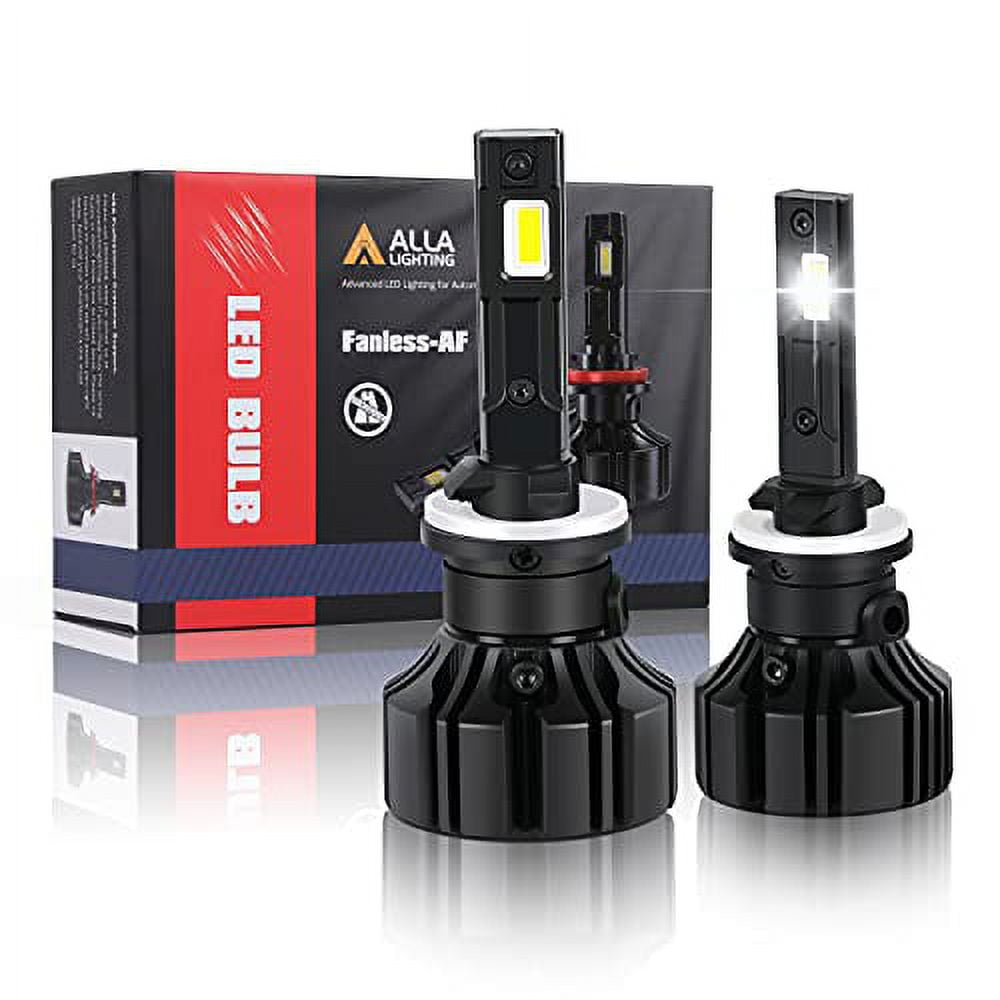 Alla Lighting Fanless Xtreme Super Bright 899 880 LED Headlights Bulbs High/Low Beam/Fog Lights Upgrade, 6000K Xenon White 884 885 887 893
