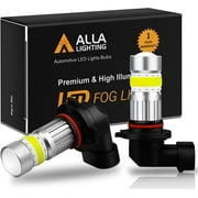 Alla Lighting H10 9145 LED Bulbs, 6000K Xenon White Fog Lights 9040 9045 9140 Upgrade 2800Lm CANBUS COB-72 SMD PY20D Base Xtreme Super Bright