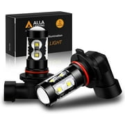 Alla Lighting H10 9145 LED Bulbs Super Bright 6000K Xenon White Fog Lights Replacement High Power 50W 12V 9140 9040 9045