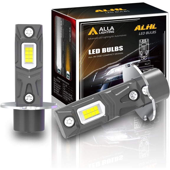 Alla Lighting H3 LED Fog Lights Bulbs, 3000K Golden Yellow, Super Bright CSP-7535 LEDs Replacement