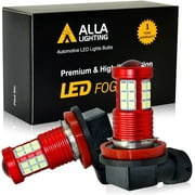 Alla Lighting H8 H11 LED Fog Lights Bulbs 2835 36-SMD 3000lm Extreme Super Bright DRL, 6000K Cool White