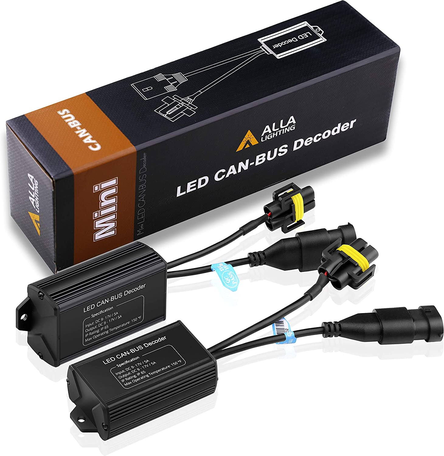 Alla Lighting H8 H9 H11 LED Decoders CAN Bus Error Free for LED Fog