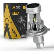 Alla Lighting HB2 9003 H4 LED Headlight Bulbs, Dual High Low Beam Conversion Kits Replacement for Motorcycles, Cars, Trucks, 6000K Xenon White (1pc)