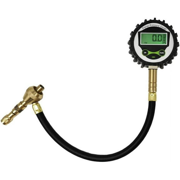 Alla Lighting High Performance Digital Tire Pressure Gauge - 60 PSI, Large Dial 2" Easy Read Air Chuck Tire Pressure Gauge for Cars, Trucks, SUVs, Bikes, Motorcycles
