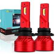 Alla Lighting Mini FL-BH 12500 Lumens Newest 9006 HB4 Low Beam LED Bulbs High Power 90W Xtreme Super Bright 6000K Xenon White Headlights Replacement for Auto Cars, Trucks