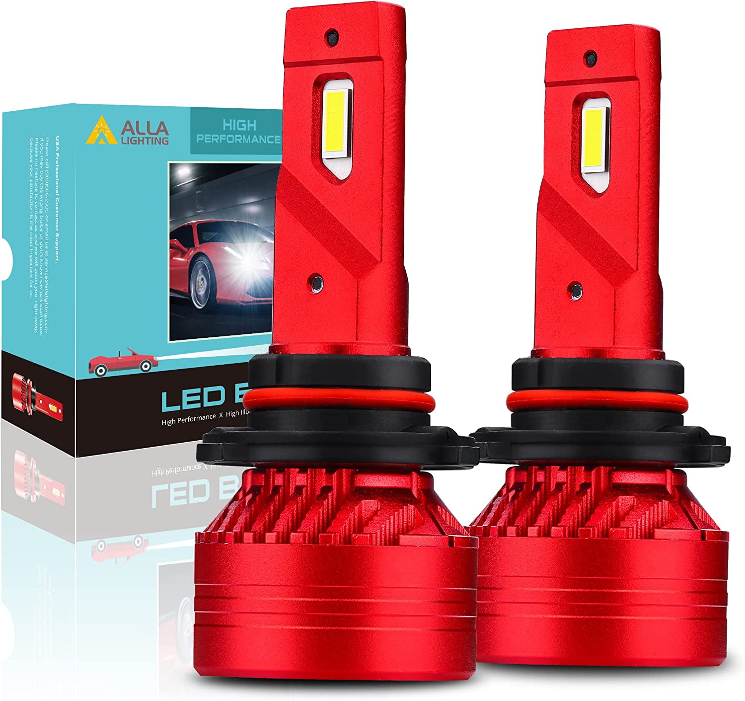 Alla Lighting Mini FLBH 12500 Lumens P20D Base HB3 9005 LED Bulbs High