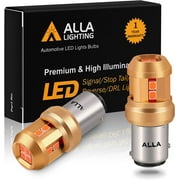 Alla Lighting Miniature 12V BAY15D Base 7528 1157 LED Bulbs, Amber Yellow, Super Bright Turn Signal Lights Blinker Lamps Replacement 3496 2357A 2357NA 2057A