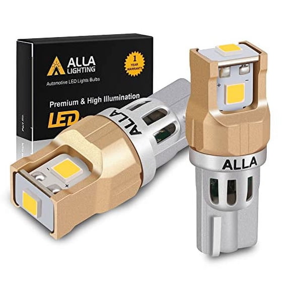 Alla Lighting Miniature T10/T15 912 921 194 168 LED Lights Bulbs, 6000K Xenon White 12V Super Bright Back-up Reverse Lights, License Plate Lights, Trunk Lights, Cargo Lights SMD Replacement