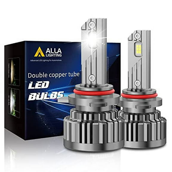 Alla Lighting NCP CANBus HIR2 9012 LED Headlights Bulbs, Dual High Beam and Low Beam Headlights Conversion Kits PX22d Base 9012LL CANBUS Replacement, 6000K-6500K Xenon White