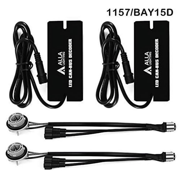 Alla Lighting Newest BAY15D 7528 1157 CANBUS Decoders for Fix Error Free Code Turn Signal Lights Bulbs Hyper Flash Resistor Adapter Harness Kits/Anti Flicker