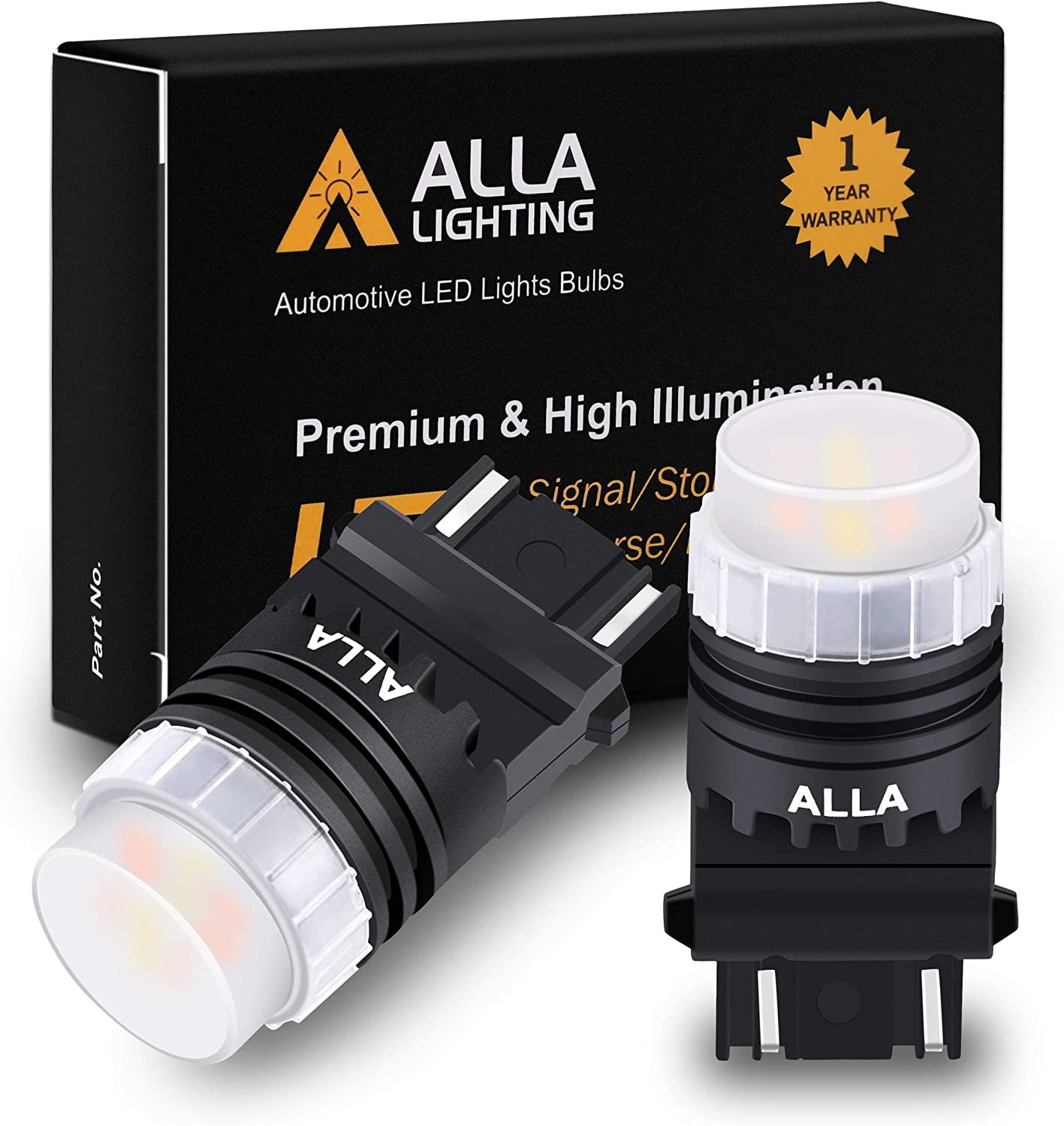 Alla Lighting Newest Mni Super Bright 3457 3157 LED Switchback Bulbs