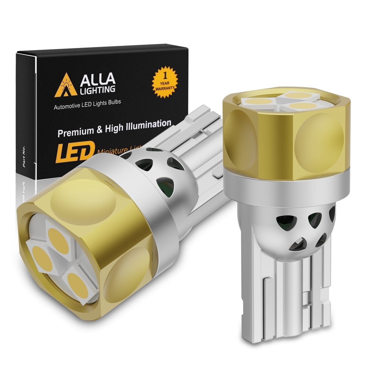 Alla Lighting Newest T10 194 168 LED Bulbs 194NAK 194A 168NA, Amber ...