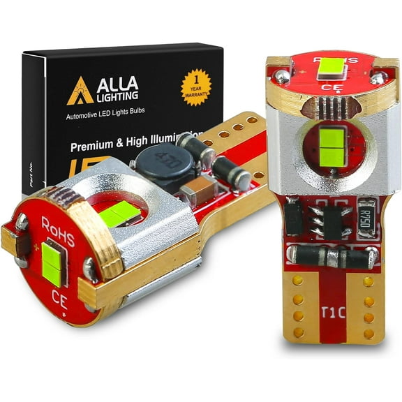 Alla Lighting Newest T10 194 LED Bulbs 8000K Ice Blue Super Bright 175 168 2825 W5WLL ZS SMD 12V Car License Plate Tag/Interior/Map/Dome/Trunk/Courtesy Lights