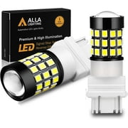 Alla Lighting Newly Upgraded T25 3156 3157 LED Bulbs, 6000K White Back Up Reverse Lights, Turn Signal Brake Tail Lights, DRL Super Bright 4114 3057 4157 3457 4057 Replace for Motorcycles, Cars, Trucks