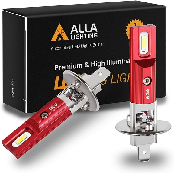 Alla Lighting P14.5s Base H1 LED Bulbs Fog Lights Replacement Xtreme Super Bright 1860-SMD 78105 448 48320, 6000K Xenon White