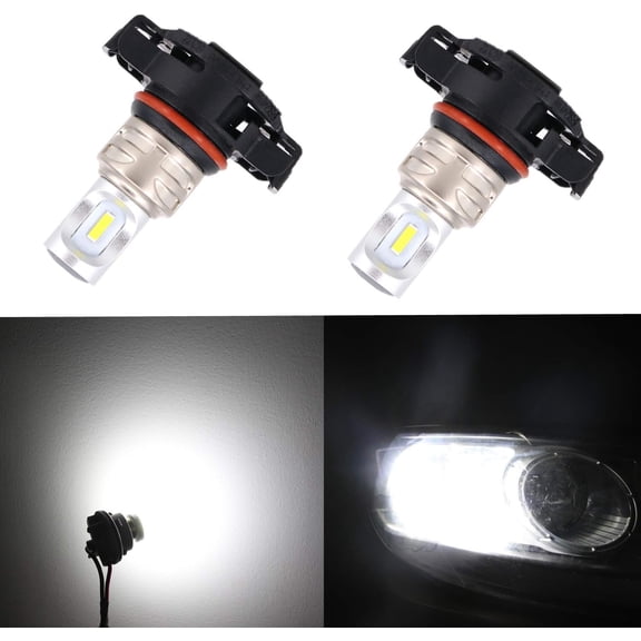 Alla Lighting PG20 Base 2504 5202 PS19W LED Bulbs Fog Lights/DRL Replacement PSX24W P24WFF 5201, 6000K Xenon White