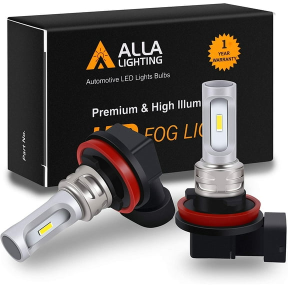 Alla Lighting PGJ19 Base LED Upgrade H8 H11 Fog Lights/DRL Bulbs H16 H1155 711 64211, 6000K Xenon White