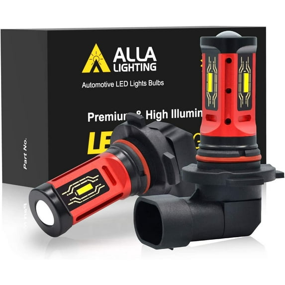 Alla Lighting PY20D Base Xtreme Super Bright LED H10 9140 9145 Fog Lights Bulbs Replacement 1860-SMD 9045 9155, 3000K Amber Yellow