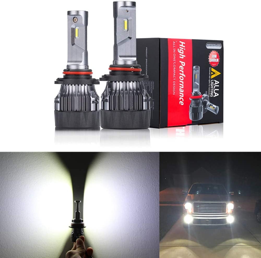 Alla Lighting SHCR HB3 9005 LED Headlights Bulbs Replacement 10000Lms
