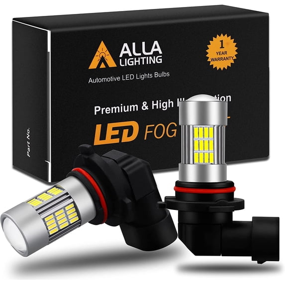 Alla Lighting Super Bright H10 9145 LED Fog Lights Bulbs 4014 54-SMD 12V 6500K Xenon White 9140 9045 Car’s Truck’s Fog Lights Replacement
