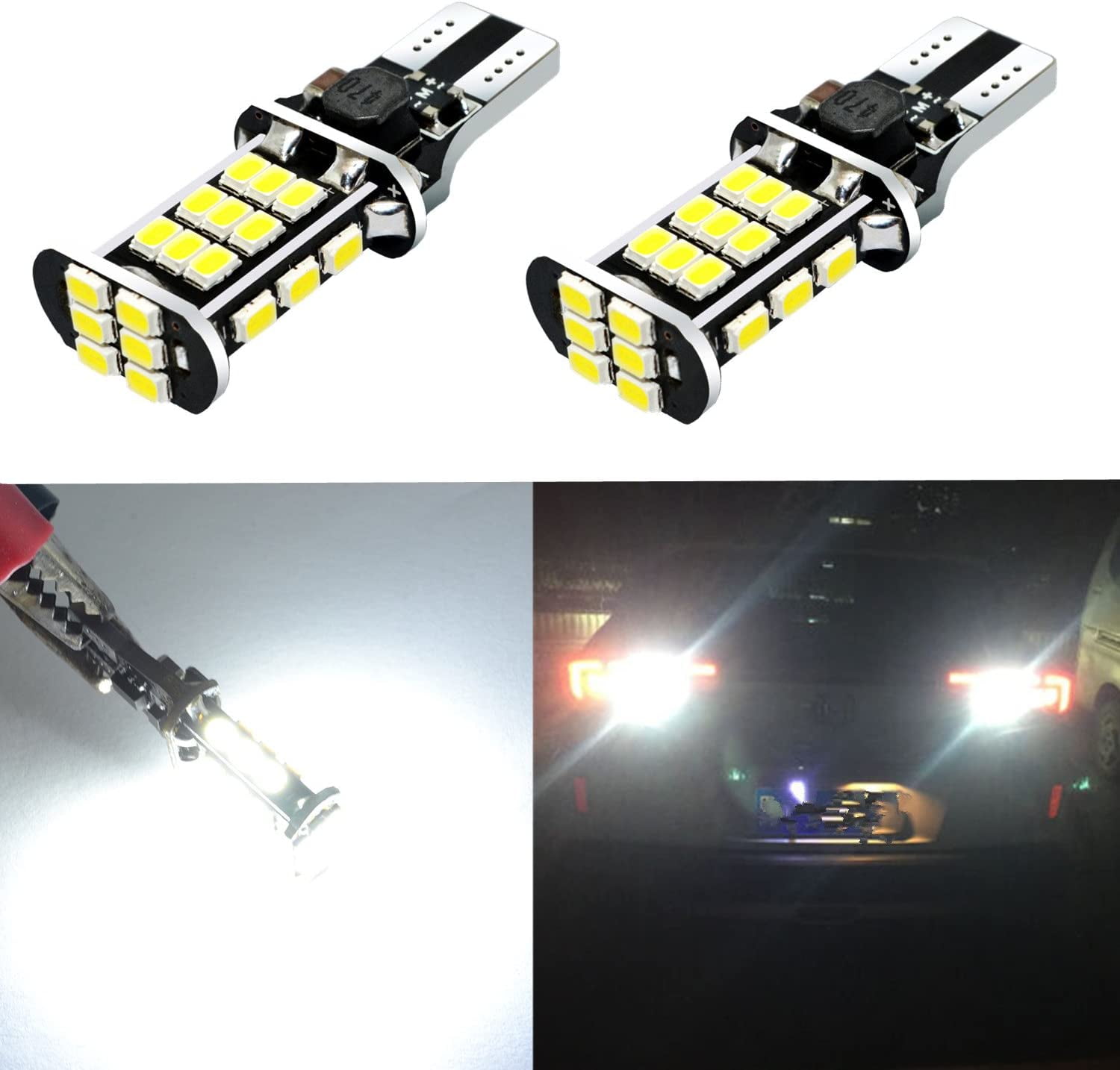 Alla Lighting T15 912 921 LED Reverse Bulbs, 2000 Lumens, 30-SMD, Back ...