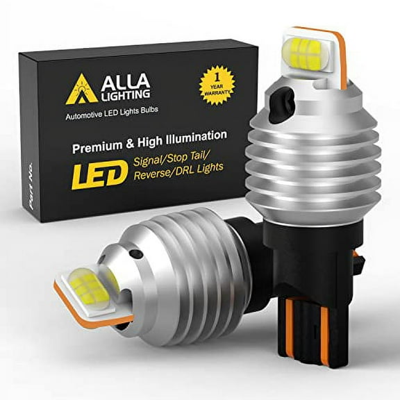 Alla Lighting T15 921 912 LED Bulbs 922 906 W16W, 6000K Xenon White Back-up Reverse Lights, Trunk Light Cargo Area Lights RV, Cars, Trucks, Super Bright 12V 921KX 921LL