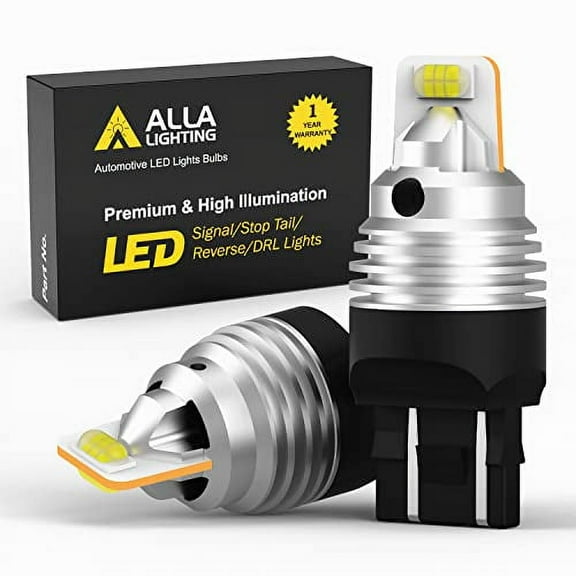 Alla Lighting T20 Wedge 7440 7443 LED Bulbs, Pure Red Turn Signal Lights, Brake Lights Tail Lights 7441 7443LL 7440LL W21W Super Bright CSP-7035 2000-SMD Replacement