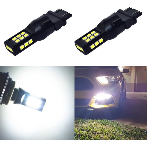 Alla Lighting T25 3121 3157 White LED Bulbs Bright 3021 3057 3457 3157 LED Bulb 21-SMD 6000K Xenon LED 3157 Bulb for Turn Signal Lights, Back-Up Reverse Lights, DRL,Brake Lights Stop Light Tail Light