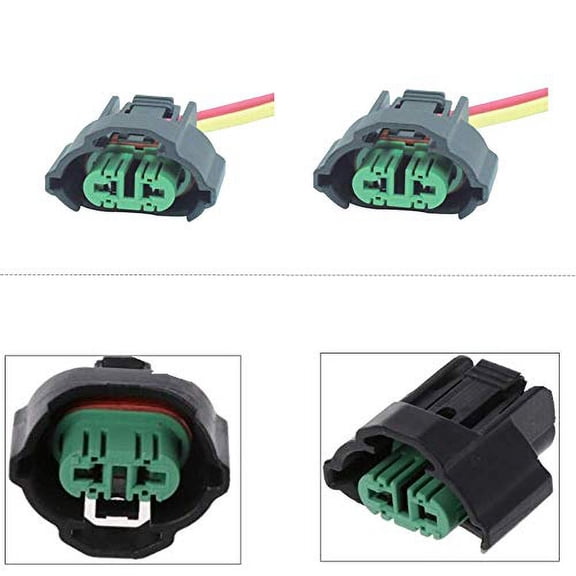 Alla Lighting T3-1/2 PGJ19 Base H8 H9 H11 H16 Sockets Female Adapter High Temp Fog Lights/DRL Wiring Harness Wire Replacement