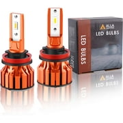 Alla Lighting Vision X-HL 10000 Lumens H8 H9 H11 LED Bulbs, 70W Xtreme Super Bright Headlights(off-road use)/Fog Lights/DRL Replacement Bulbs, Adjustable Beam, 6000K Xenon White