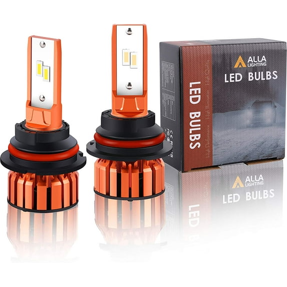 Alla Lighting Vision X-HL Xtreme Super Bright 10000 Lumens HB5 9007 LED Bulbs, Dual High Beam/Low Beam Headlights/DRL Lights Replacement Bulbs Adjustable Beam, 6000K Xenon White