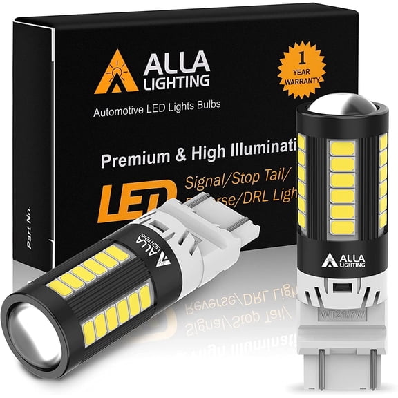 Alla Lighting WT21/7W WTY21W/7W LED Bulbs, Super Bright Brake Lights, Tail Lights,Rear Turn Signal Lights Bulbs Replacement 12V for Ford F-150 F150(6000K Xenon White)