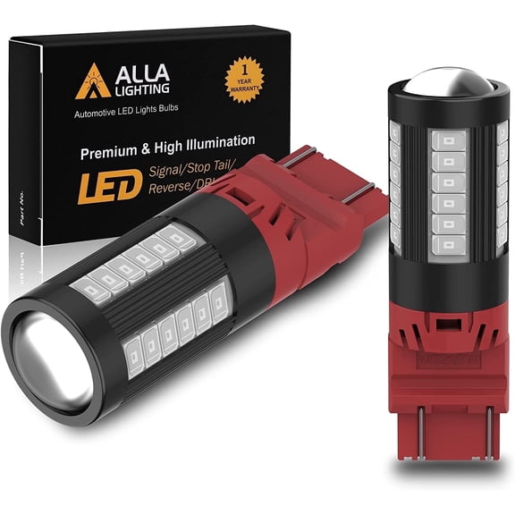 Alla Lighting WT21W/7W WT21/7W LED Bulbs, Super Bright Rear Brake Lights, Tail Lights, Turn Signal Lights Bulbs Replacement 12V for 2021-2022 Ford F-150 F150(Pure Red)