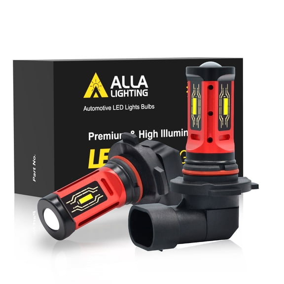 Alla Lighting Xtreme Super Bright H10 9145 LED Fog Light Bulbs CSP-1515 SMD 12V 6000K Xenon White 9140 9045 9155 PY20D