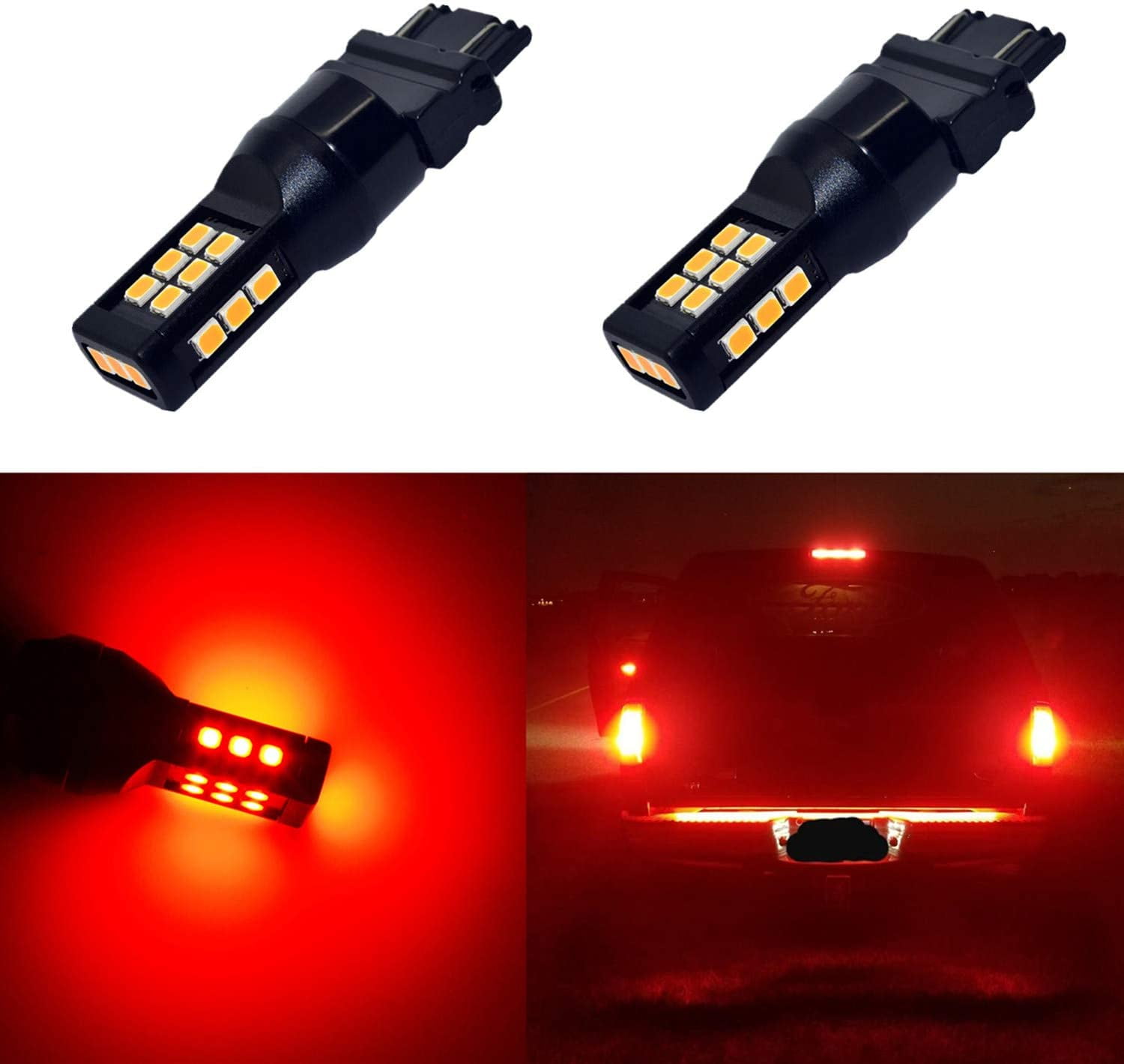Alla Lighting Xtreme Super Bright T25 3121 3157 LED Bulbs High Power 3035 21-SMD LED 3157 Bulbs 3057 3457 4157 4057 LED Turn Signal Lights Brake Lights Stop Light Tail Light