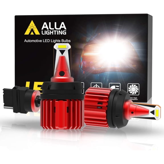 Alla Lighting Xtreme Super Bright T25 3157 3156 LED Bulbs Back-up Reverse Lights 3000 Lumens CANBUS Error Free SMD 3155 4057 4114 Replacement for RV, Cars, Trucks, SUVs, Vans, 6000K Xenon White