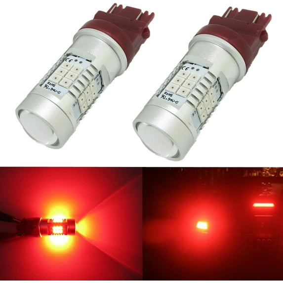 Alla Lighting Xtremely Super Bright 3157 3156 LED Red Bulbs High Power 3035 SMD for Turn Signal Brake Tail Light