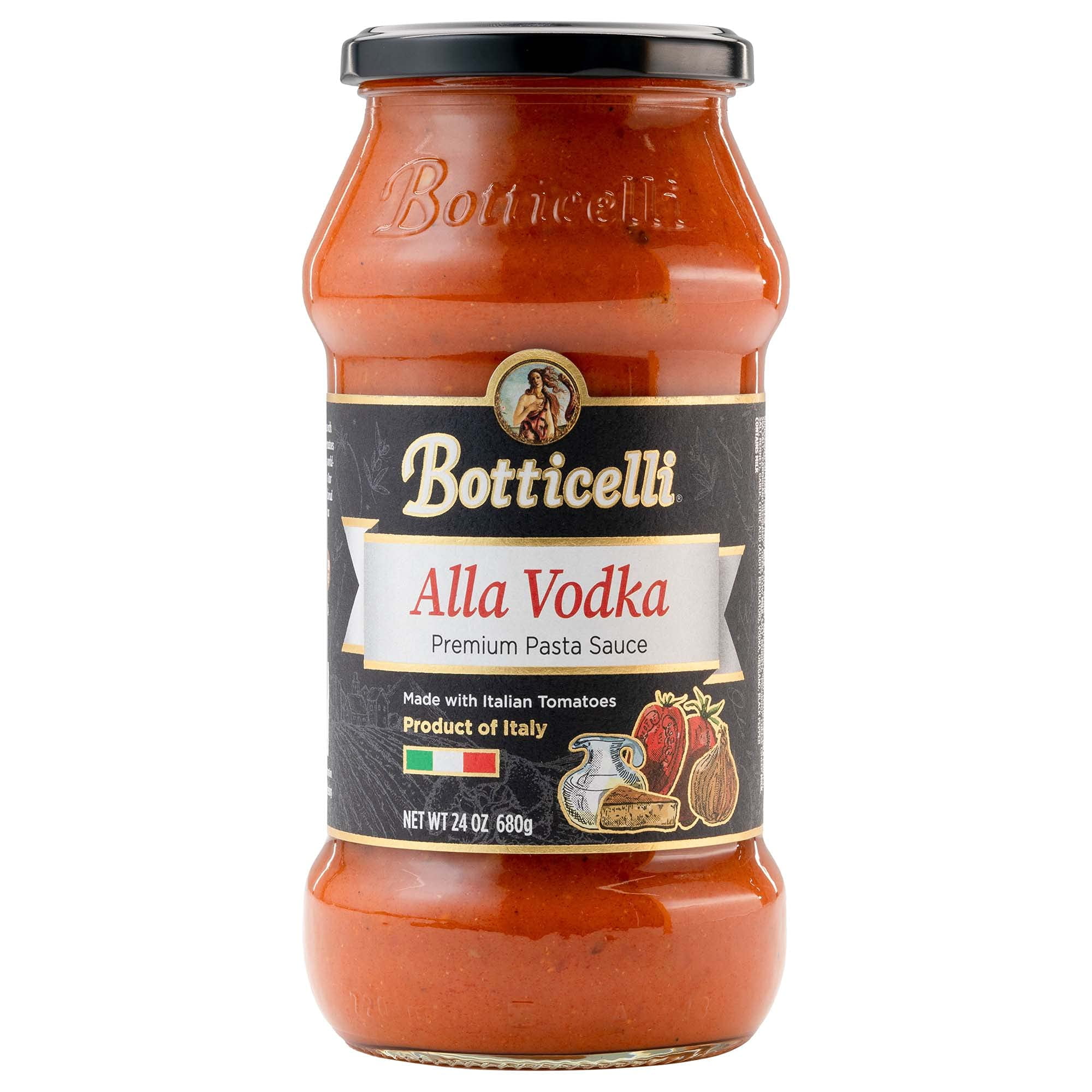 Alla Vodka Premium Pasta Sauce by KKS1Botticelli, 24oz - No Added Sugar - Keto Friendly - Gluten Free - Product of Italy